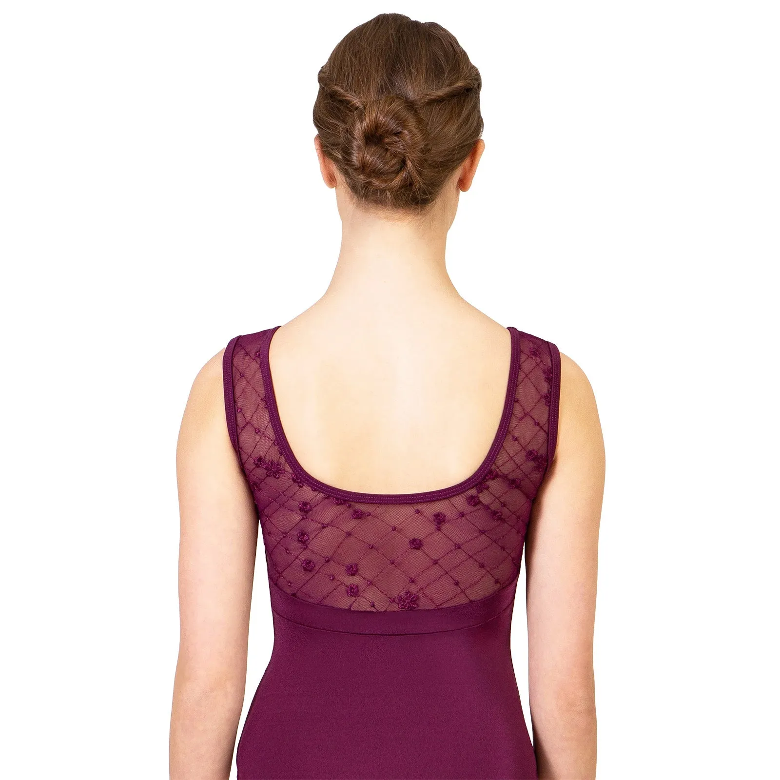 Suffolk Adult Embroidered Mesh Tank Leotard