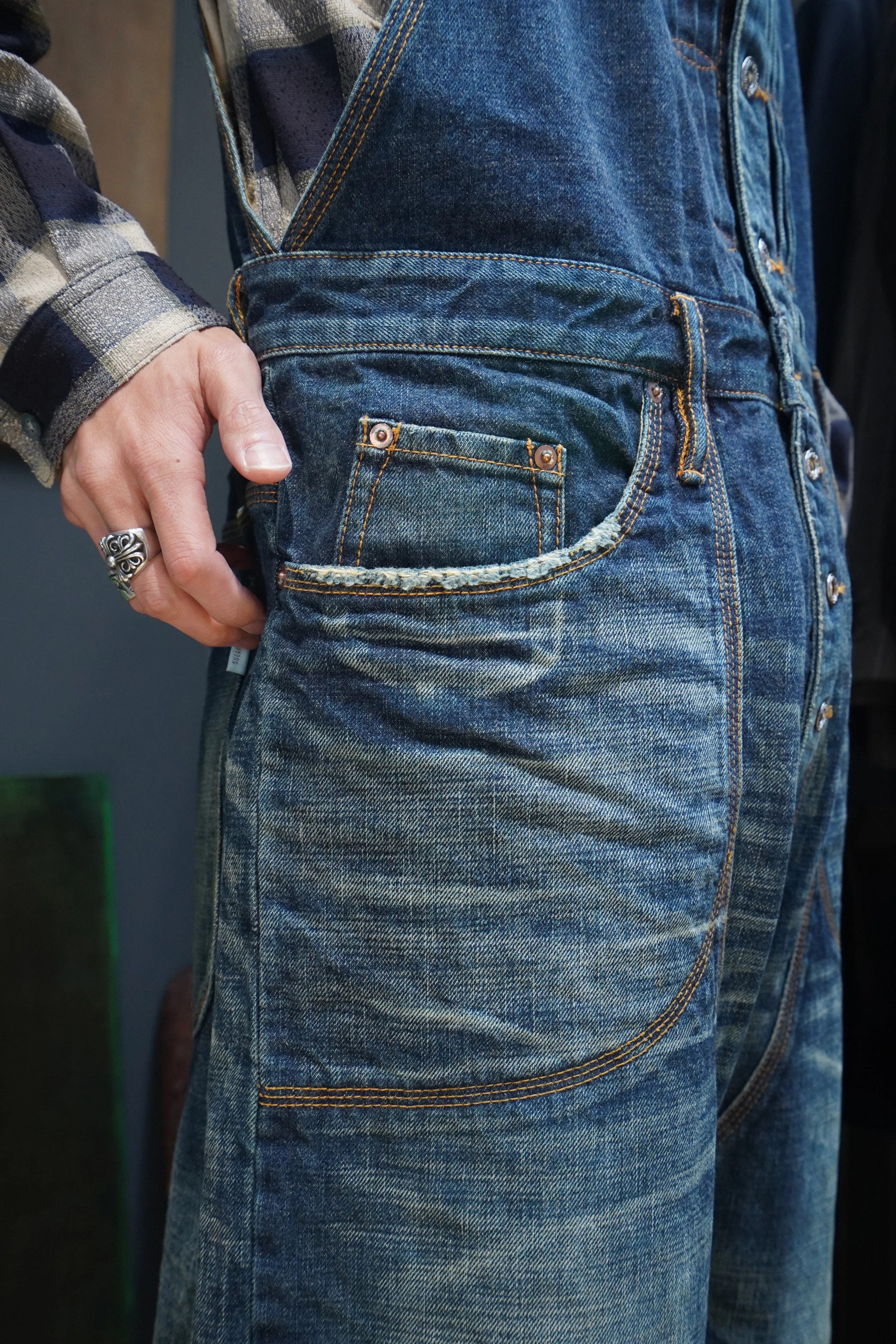 SUGARHILL MULTI FADE DENIM OVERALL (FADED INDIGO)