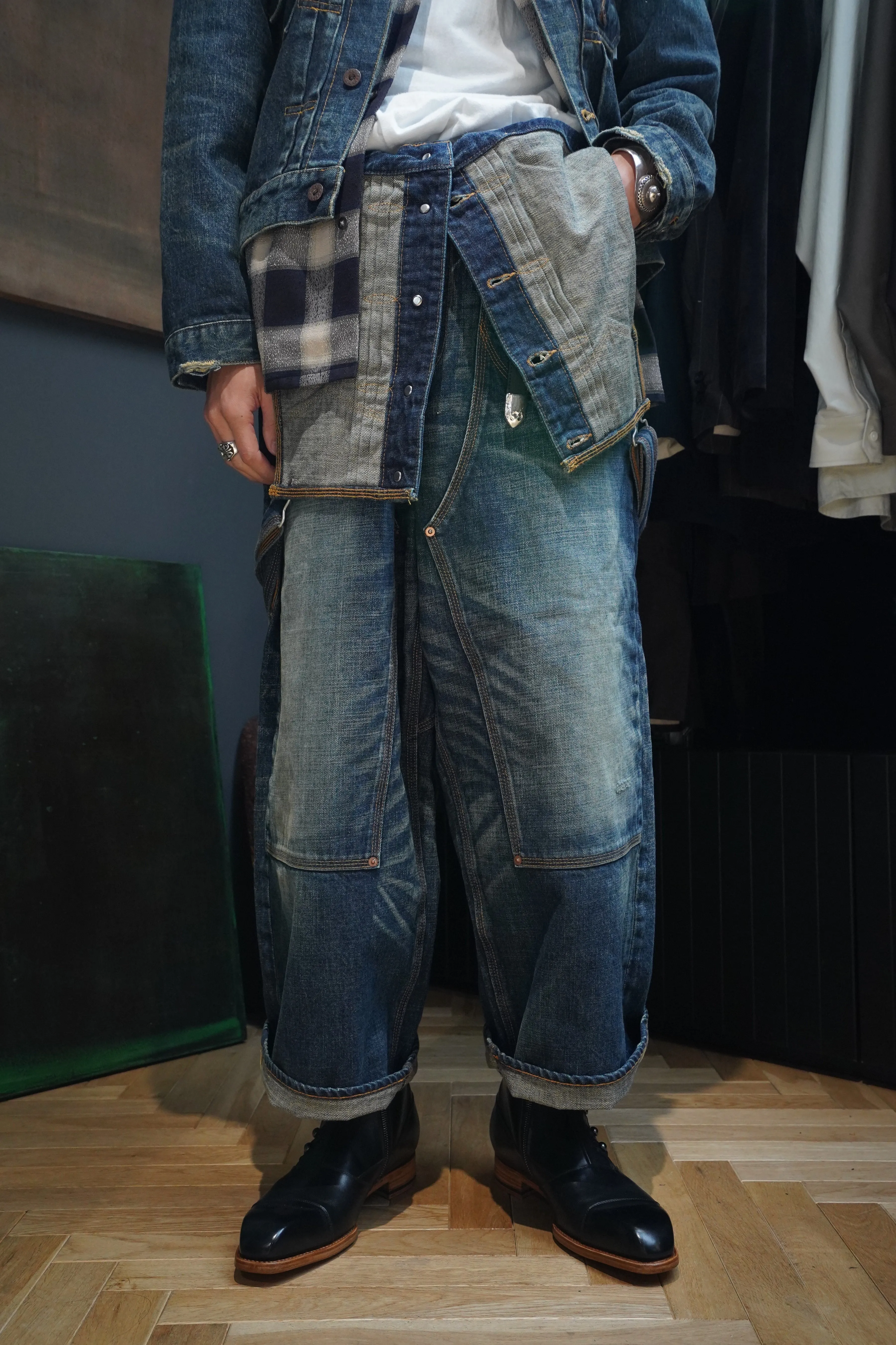 SUGARHILL MULTI FADE DENIM OVERALL (FADED INDIGO)