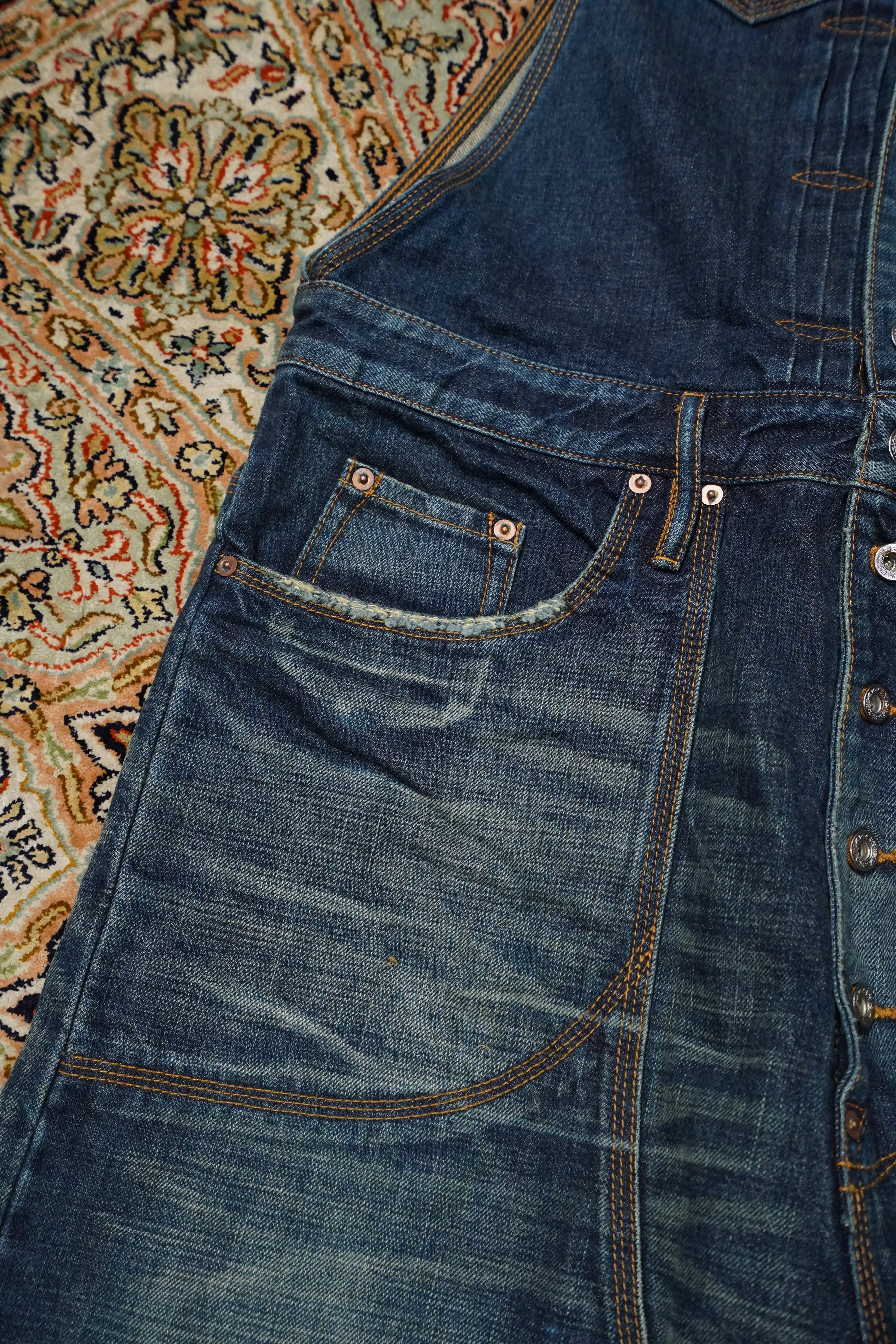 SUGARHILL MULTI FADE DENIM OVERALL (FADED INDIGO)