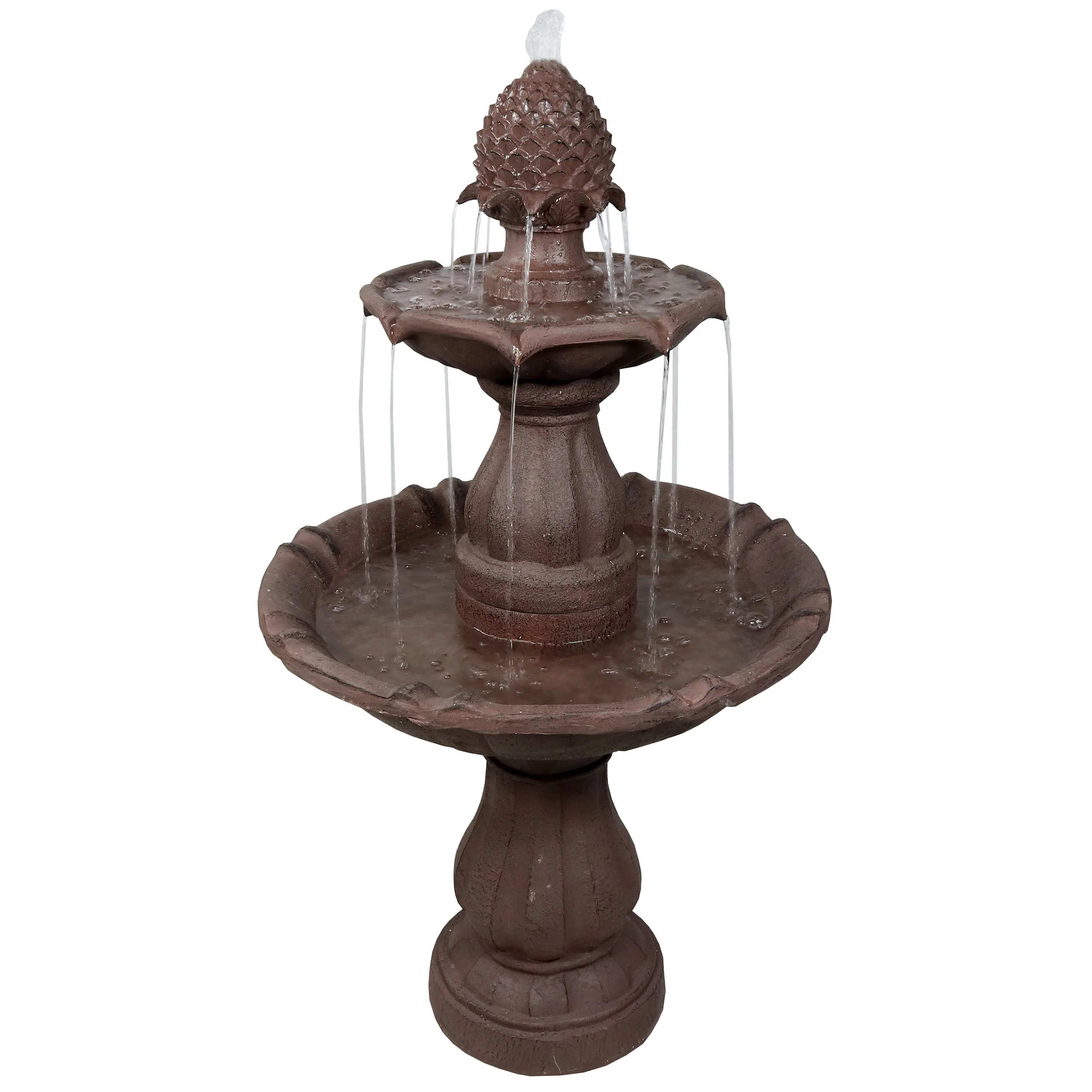 Sunnydaze 2-Tier Curved Plinth Outdoor Water Fountain - 38"