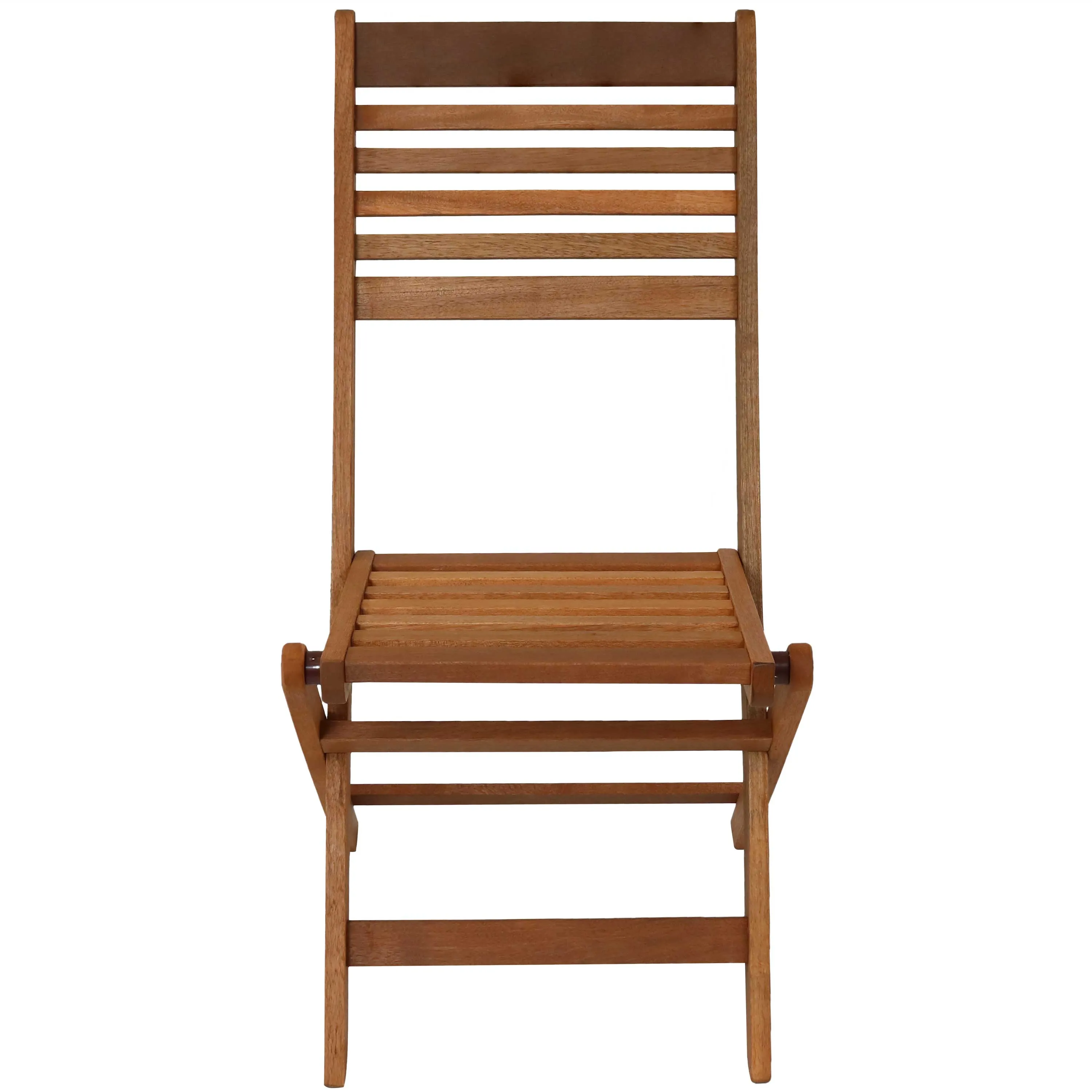 Sunnydaze Meranti Wood Outdoor Folding Patio Chairs - Set of 2