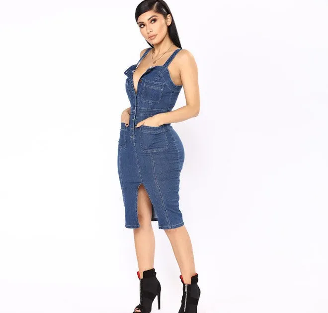 TEEK - Denim Tank Dress w/Pockets