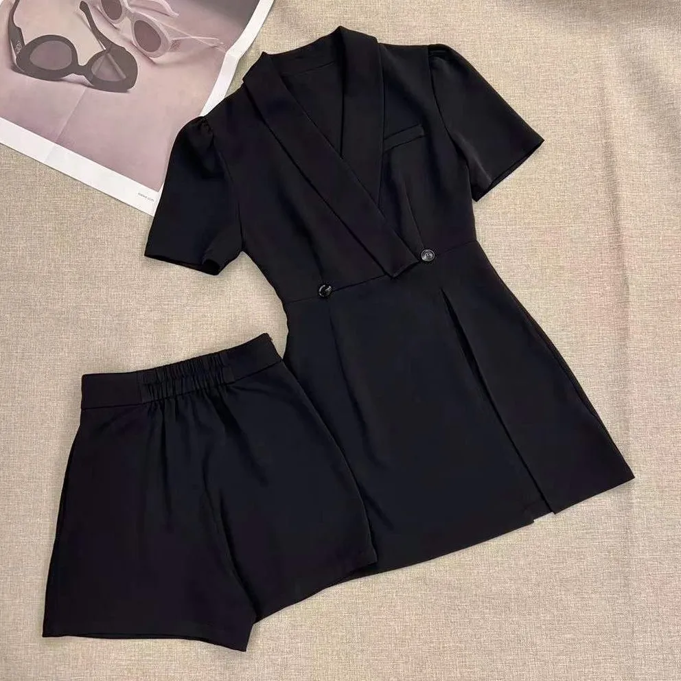 Temperament Suit Dress High Waist Shorts