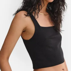 Tencel Rib Crop Square Tank