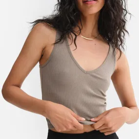 Tencel Rib Crop V-Tank