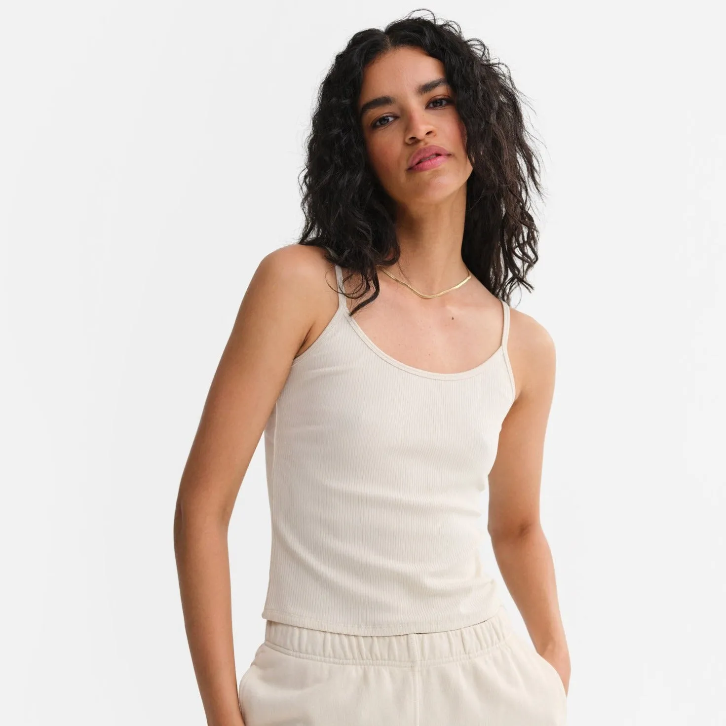 Tencel Rib Spaghetti Tank