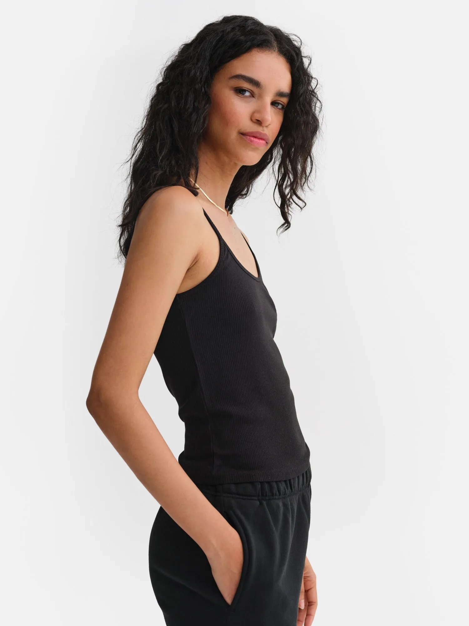 Tencel Rib Spaghetti Tank