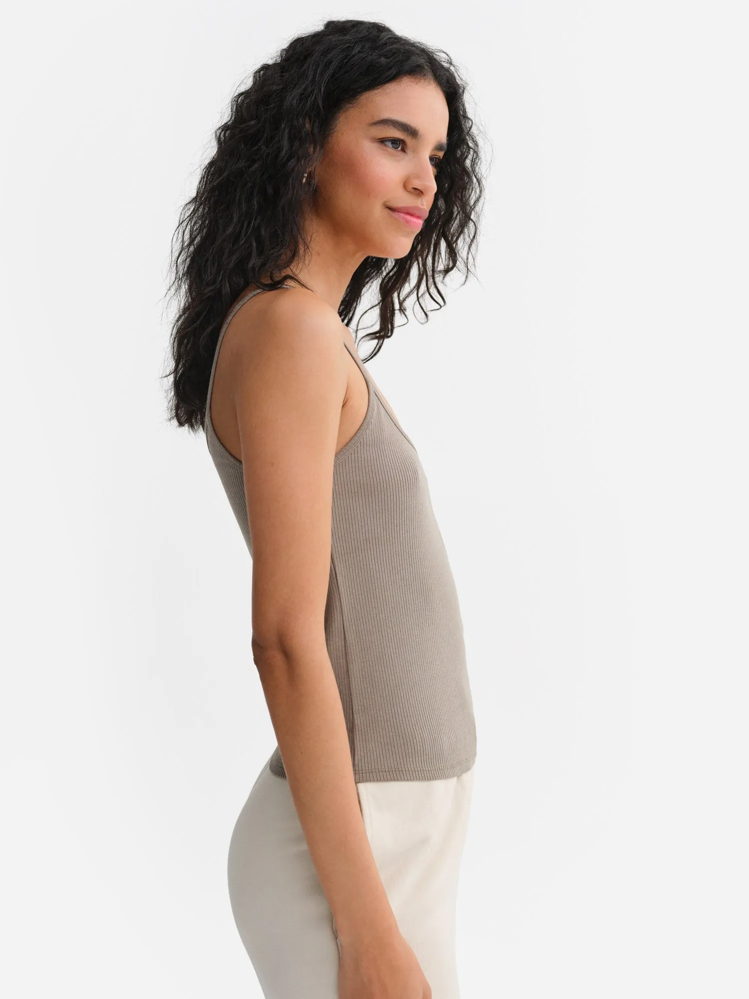 Tencel Rib Spaghetti Tank