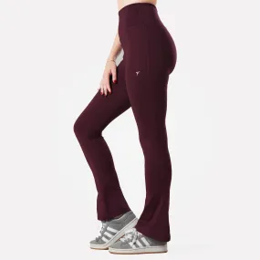 Tf-Maroon Premium Flare Leggings