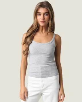 The Melville: Heather Grey Basic Ribbed Tank Top