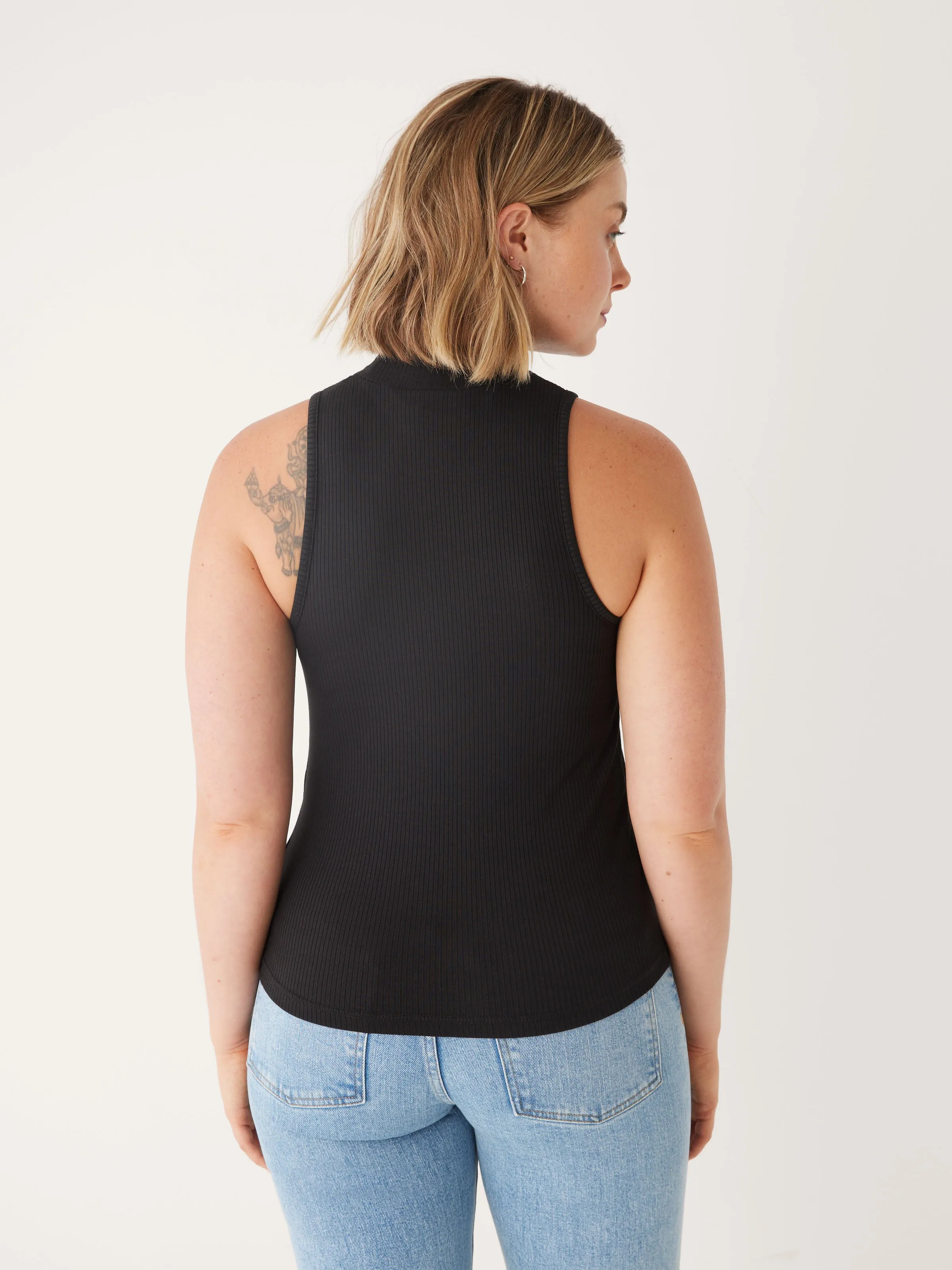 The Mockneck Tank Top in Black