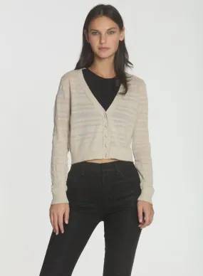 Thea Stripe Cardigan - Sand