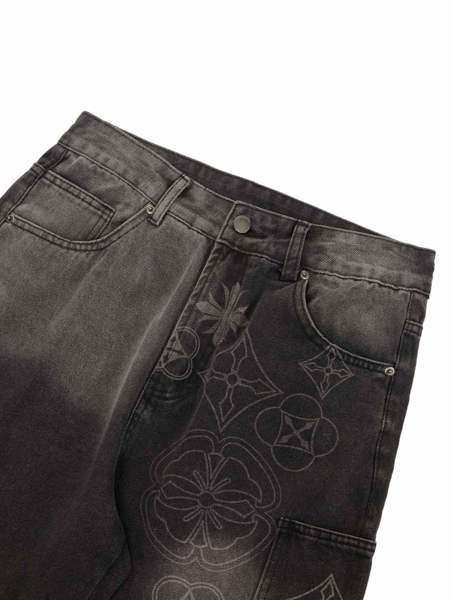 Thesupermade Cross Jacquard Multi Pocket Cargo Jeans - 2225