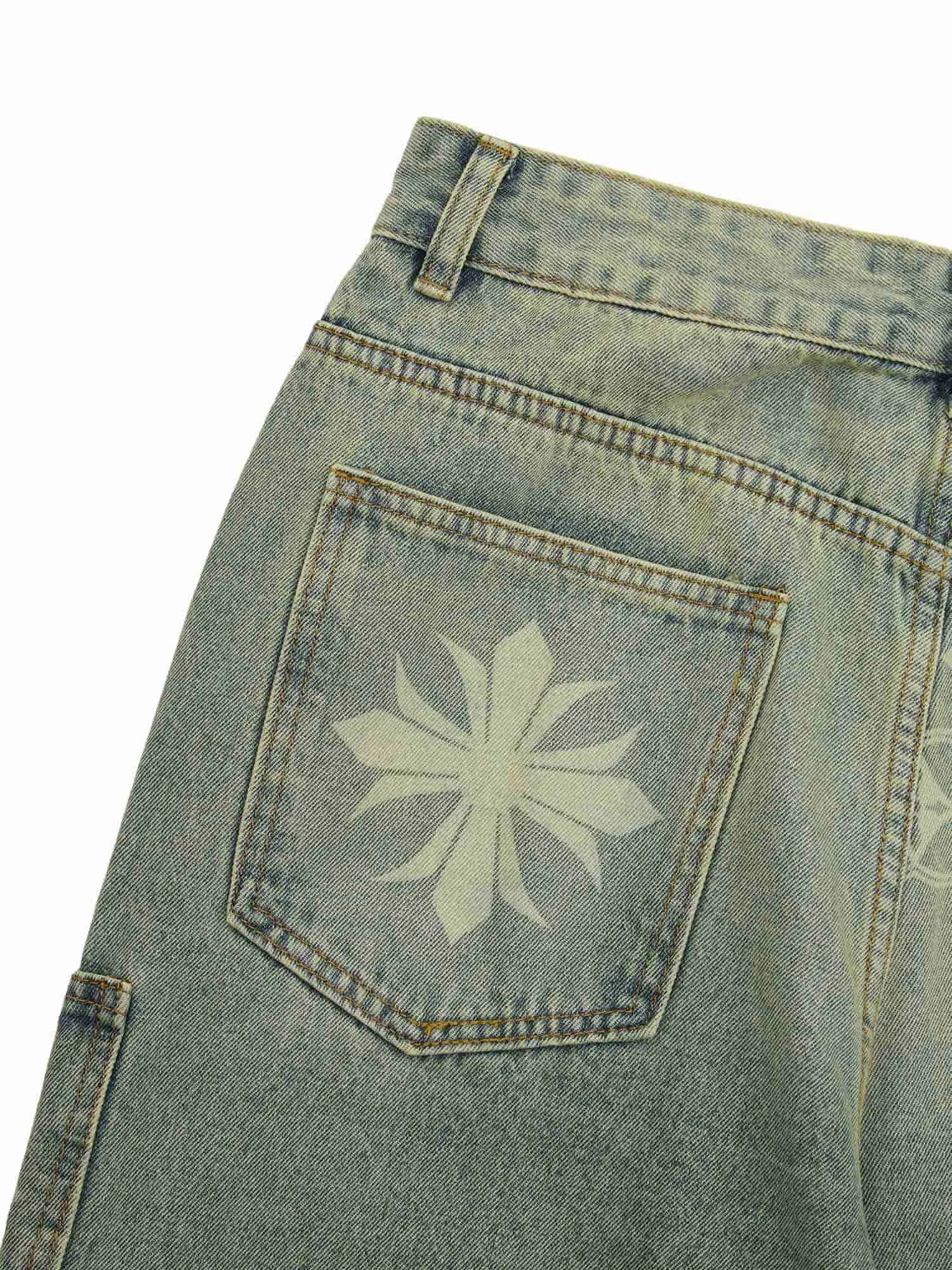 Thesupermade Cross Jacquard Multi Pocket Cargo Jeans - 2225