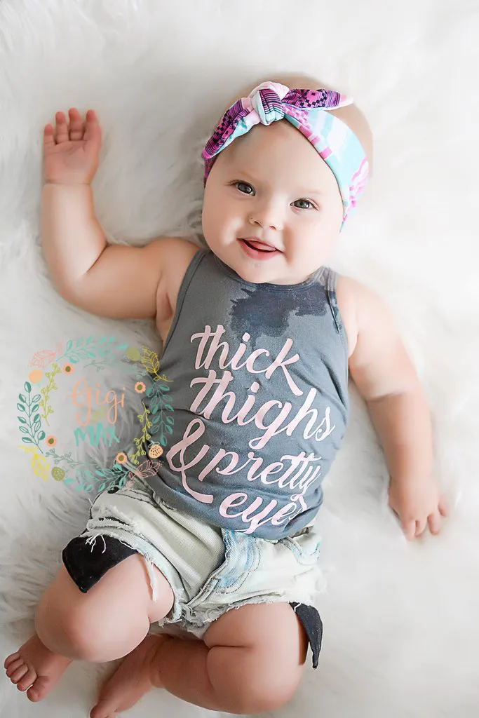 Thick thighs & Pretty Eyes tee/tank