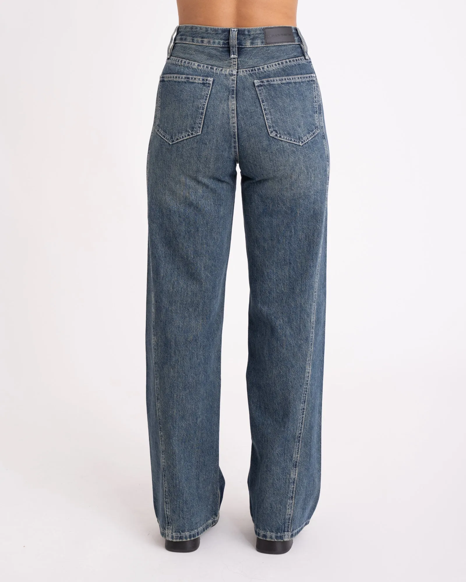 TILTIL Missy Blue Green Wash Relaxed Seam Jeans