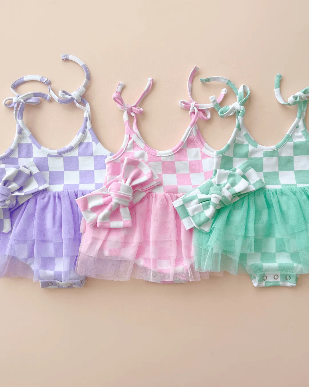 Tutu Romper | Checkered Lavender