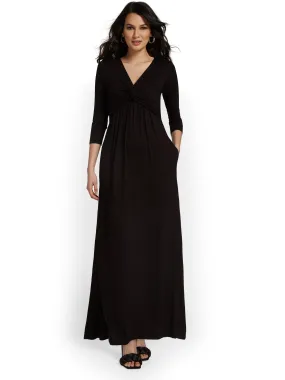 Twist-Front Maxi Dress