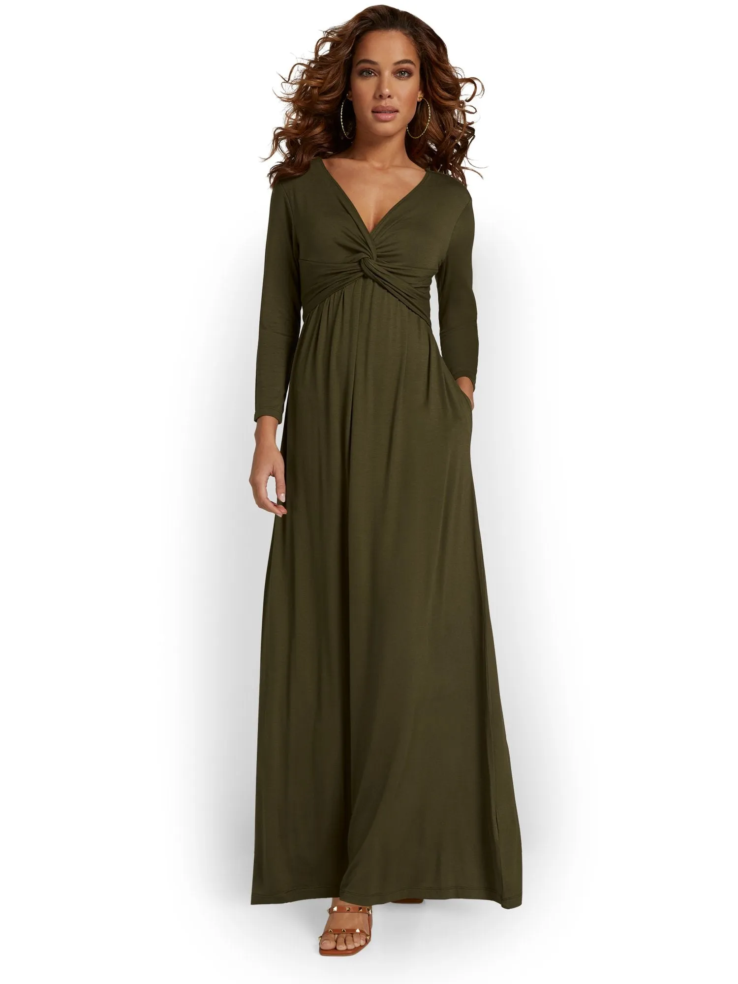 Twist-Front Maxi Dress