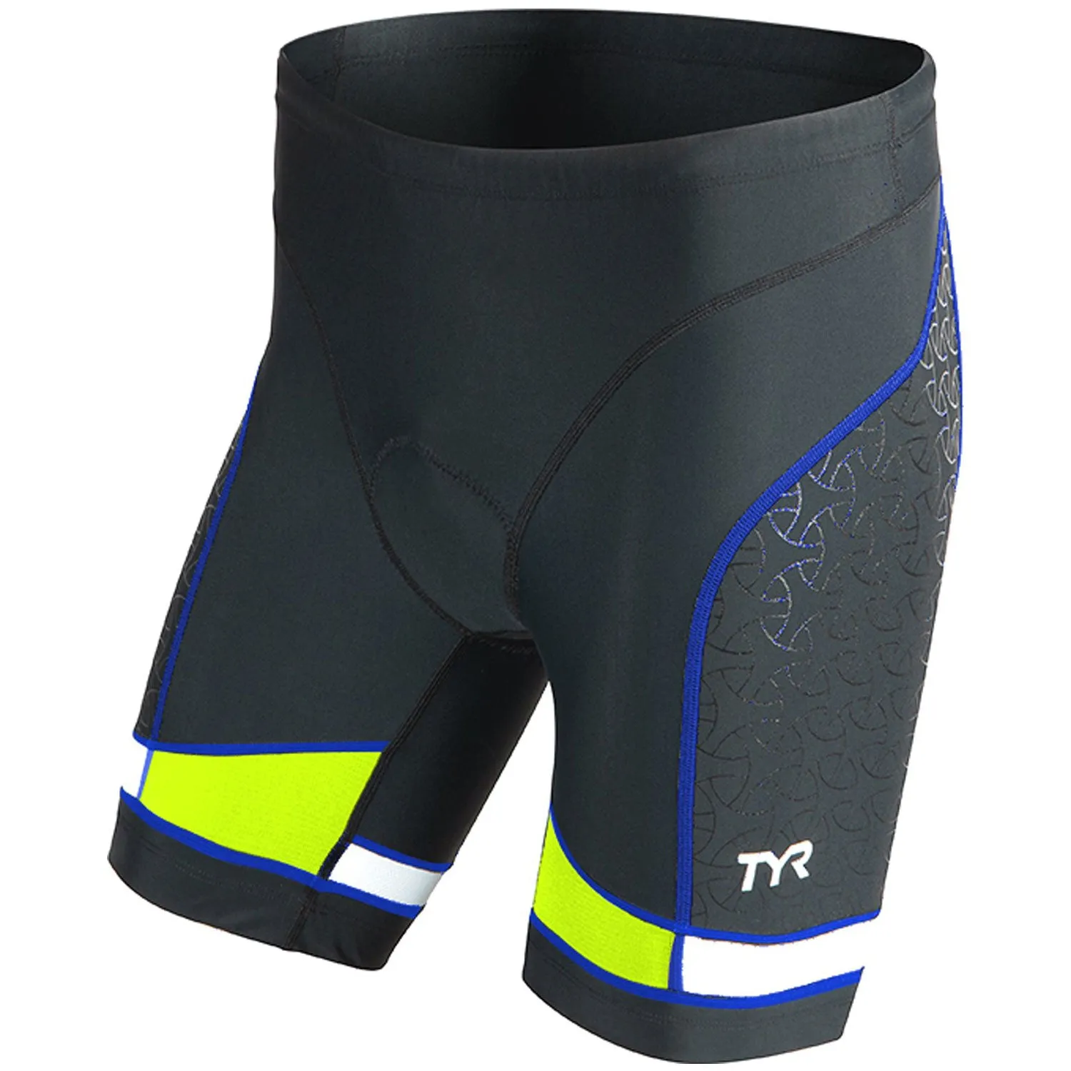 TYR Sport Men's Sport Competitor 7-Inch Tri Compression Shorts-Black / Green / Yellow