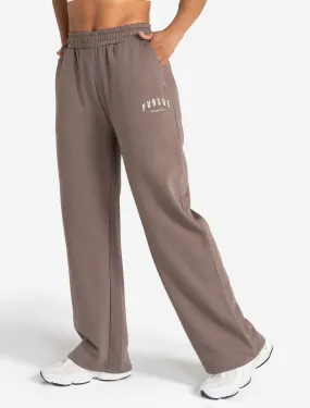 Varsity Wide Leg Joggers - Taupe