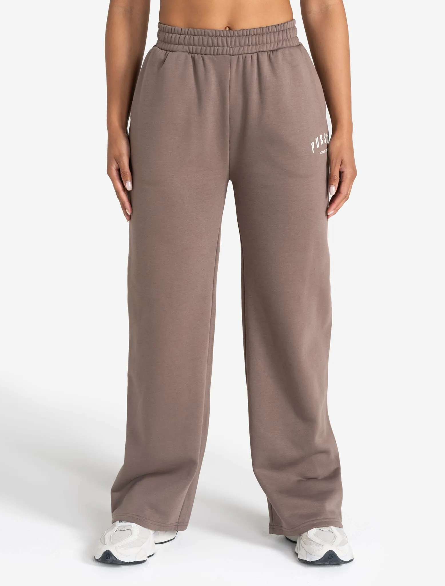 Varsity Wide Leg Joggers - Taupe