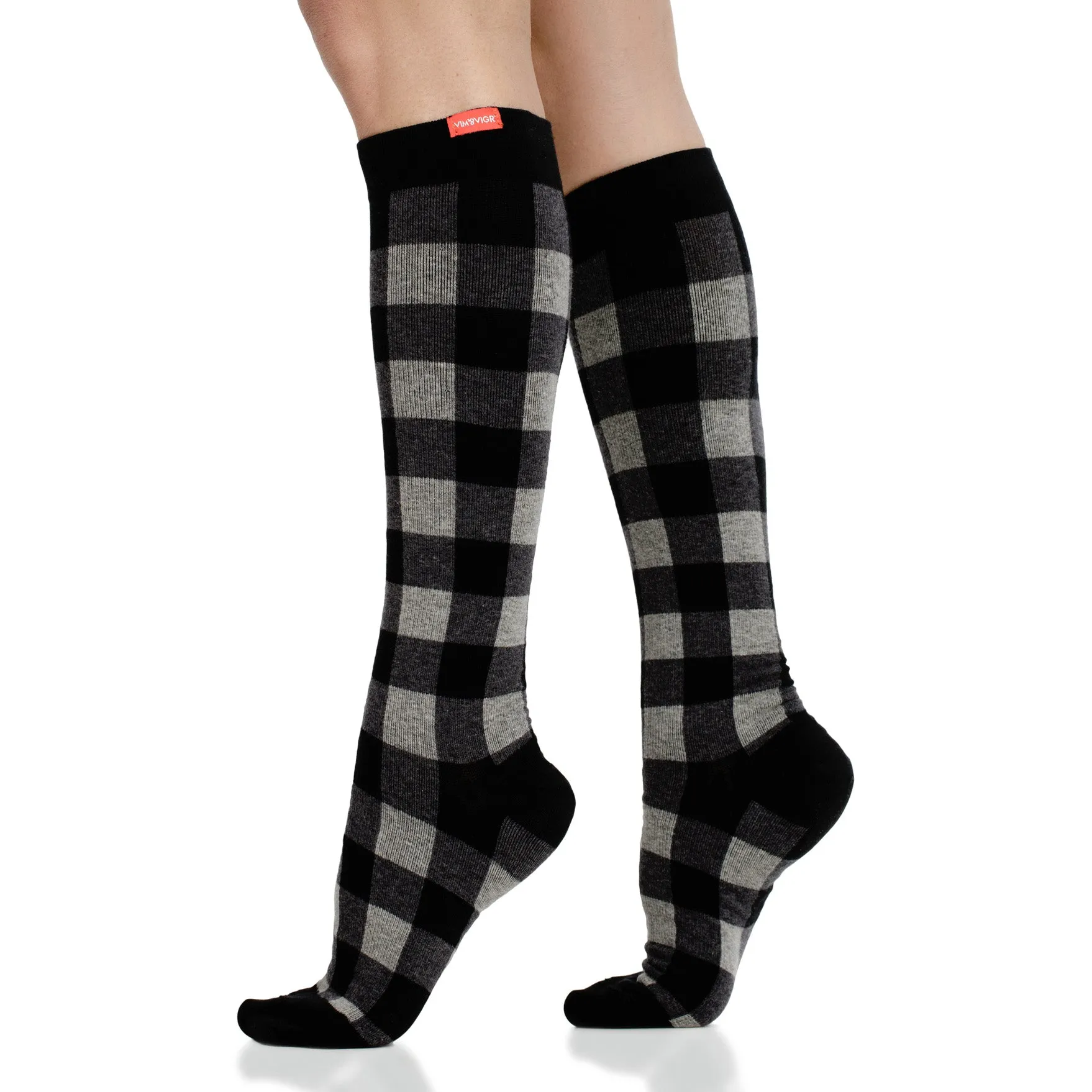 VIM & VIGR Montana Plaid Compression Socks 15-20 MmHg