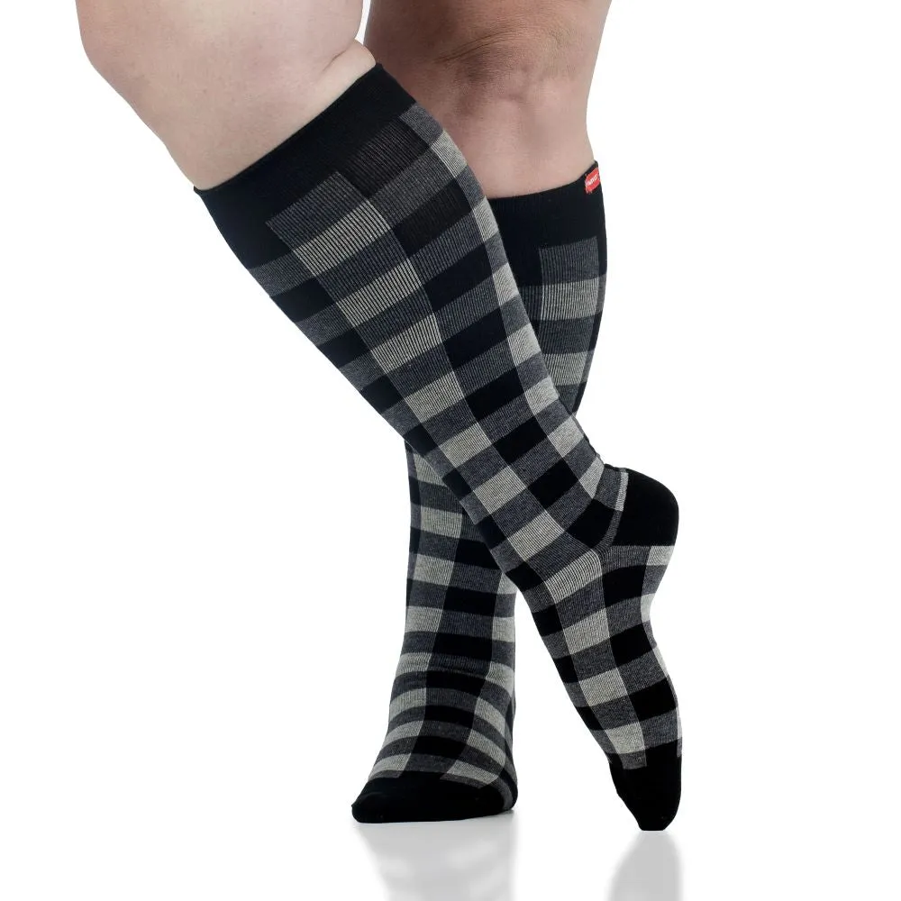 VIM & VIGR Montana Plaid Compression Socks 15-20 MmHg