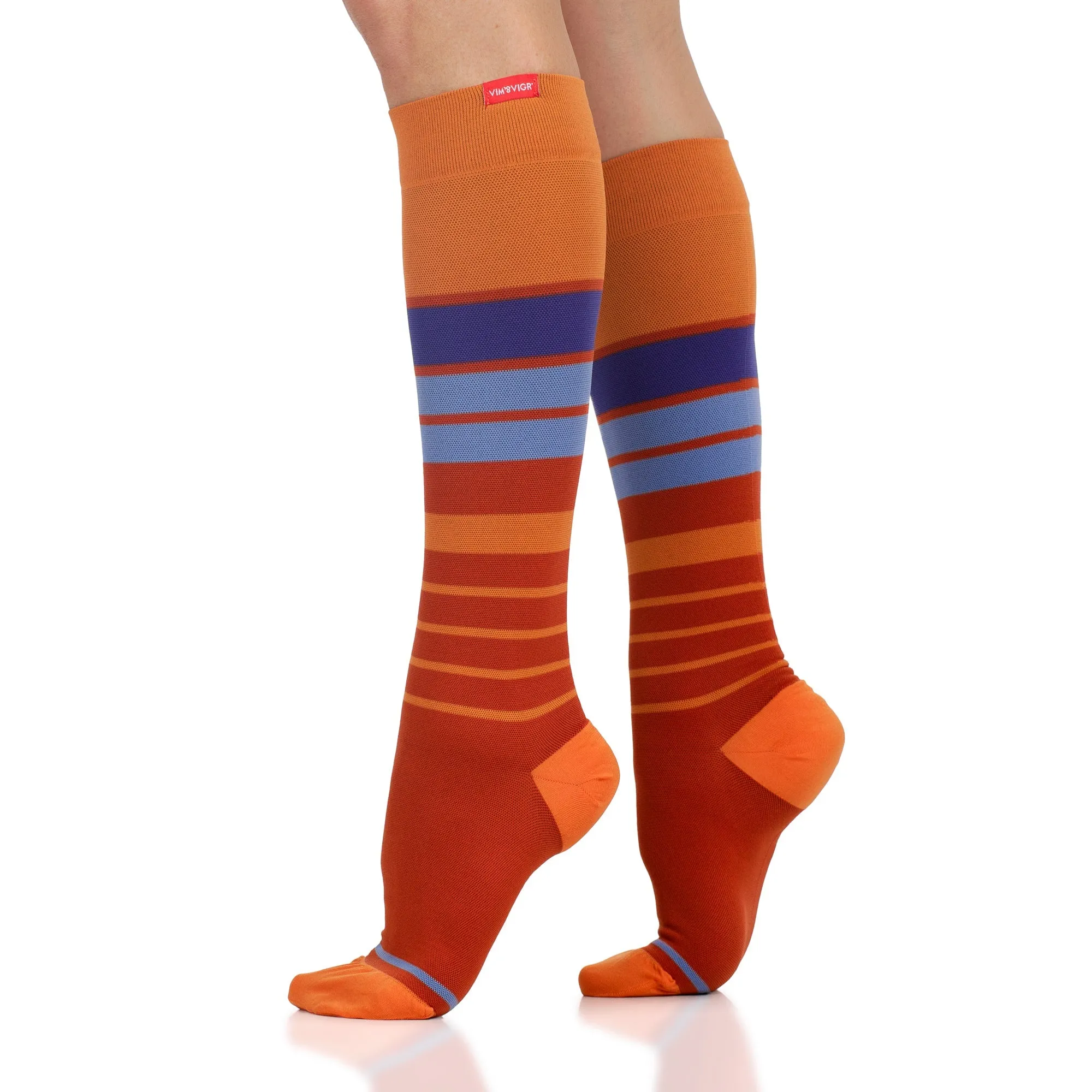 VIM & VIGR Rise Stripe Compression Socks 15-20 MmHg