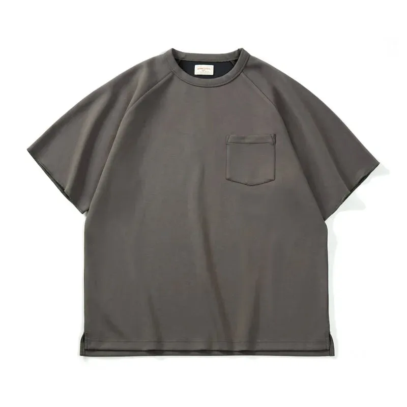 Vintage Air Layer T-shirts Men Casual Oversized Pocket Tees