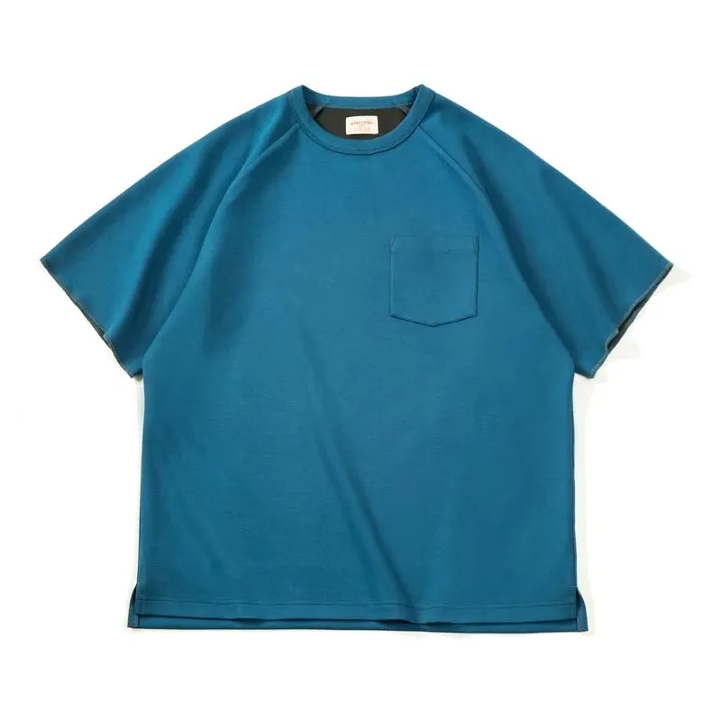 Vintage Air Layer T-shirts Men Casual Oversized Pocket Tees