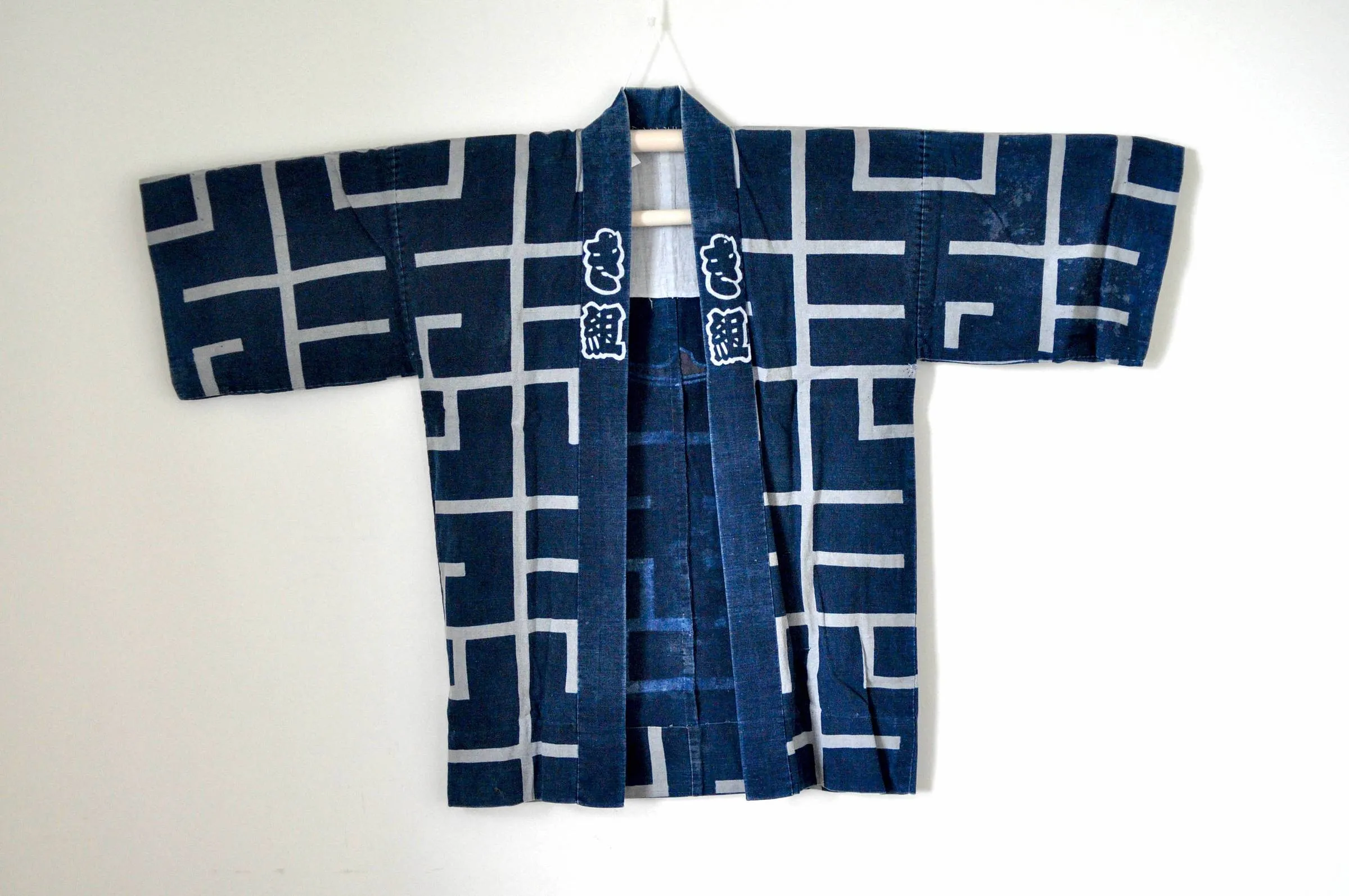 vintage indigo dye hanten kimono jacket【北】