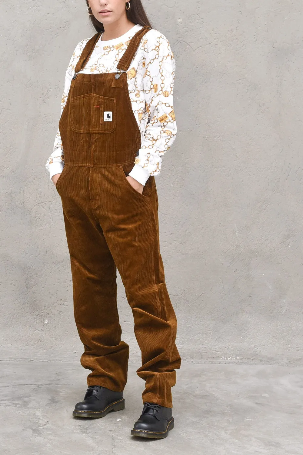 W' Bib Overall Straight-Marrone