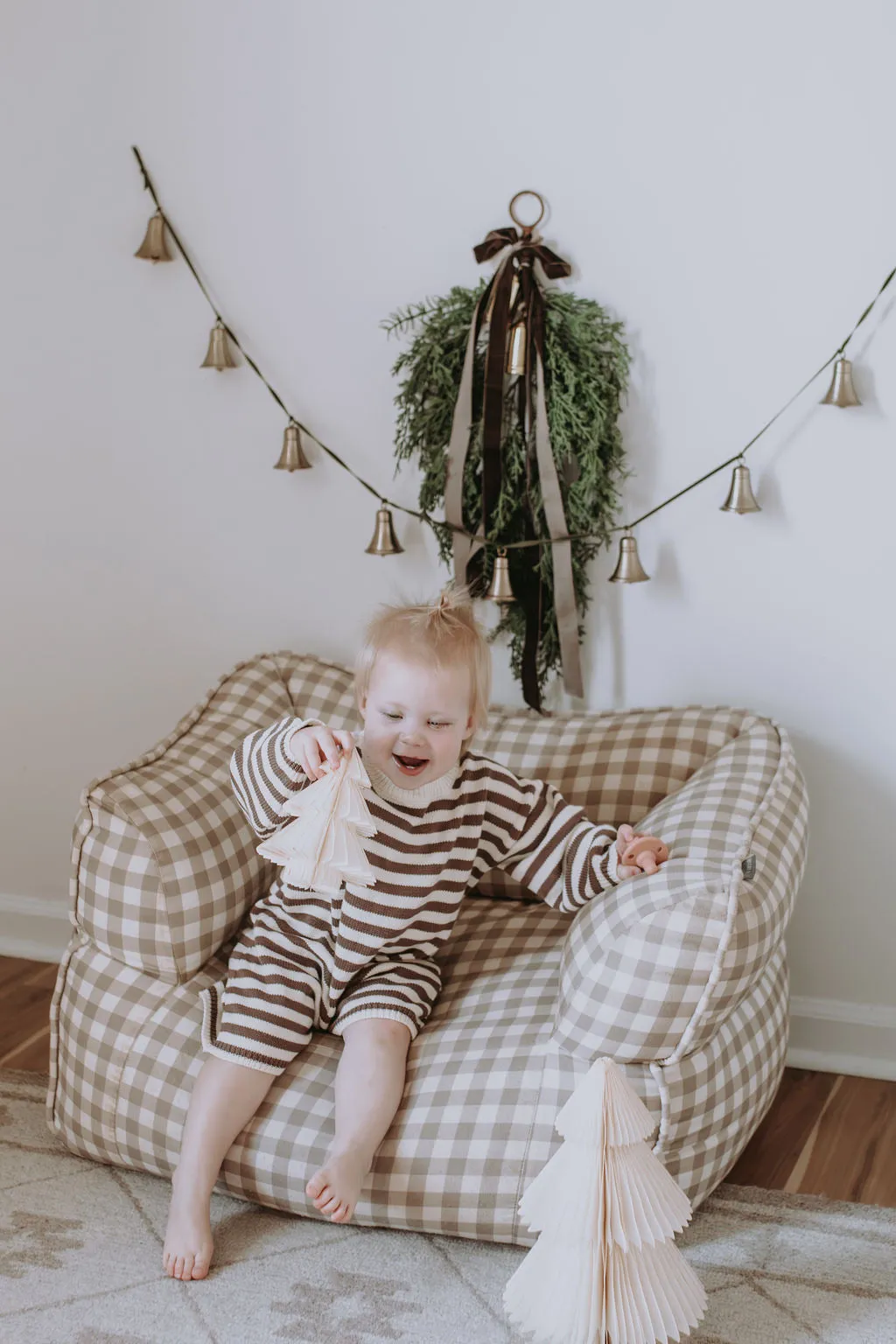 Wallis Knit Romper in Brown Stripes