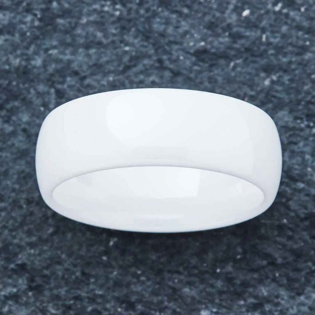 White Ceramic Ring - Minimalist