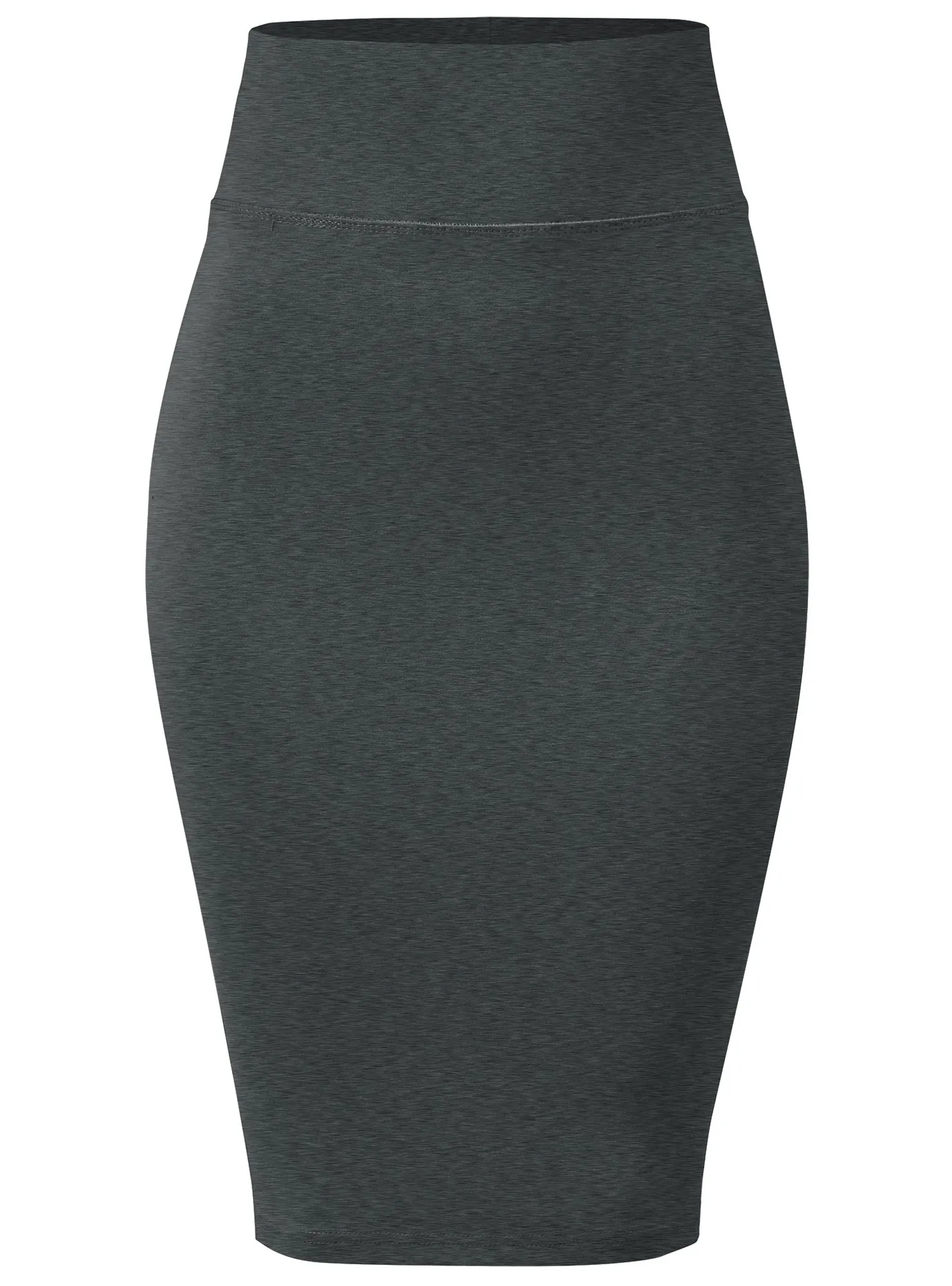 Women's Elastic Waist Stretch Slim Fit Midi Pencil Skirt (FWS1054)