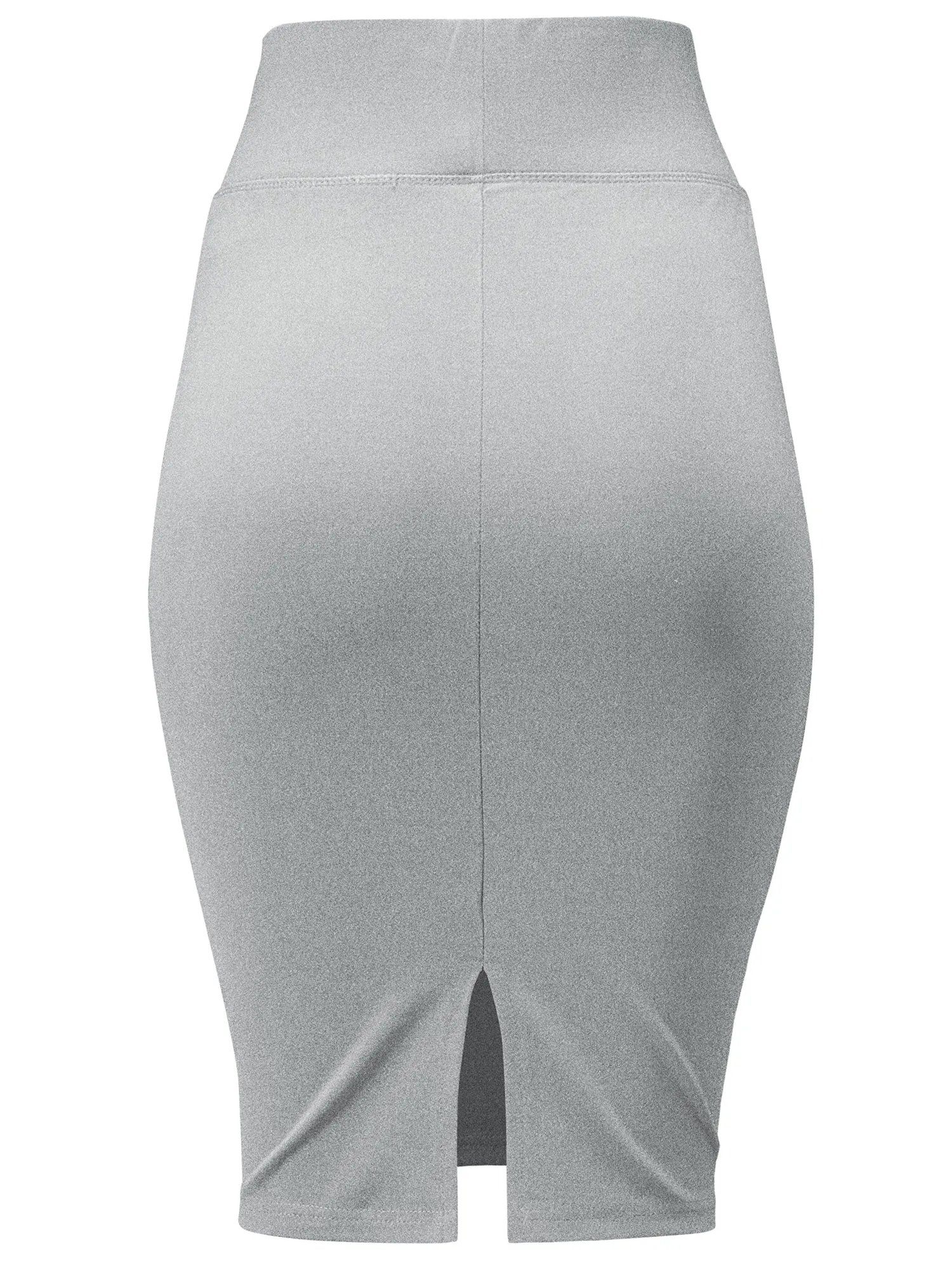 Women's Elastic Waist Stretch Slim Fit Midi Pencil Skirt (FWS1054)