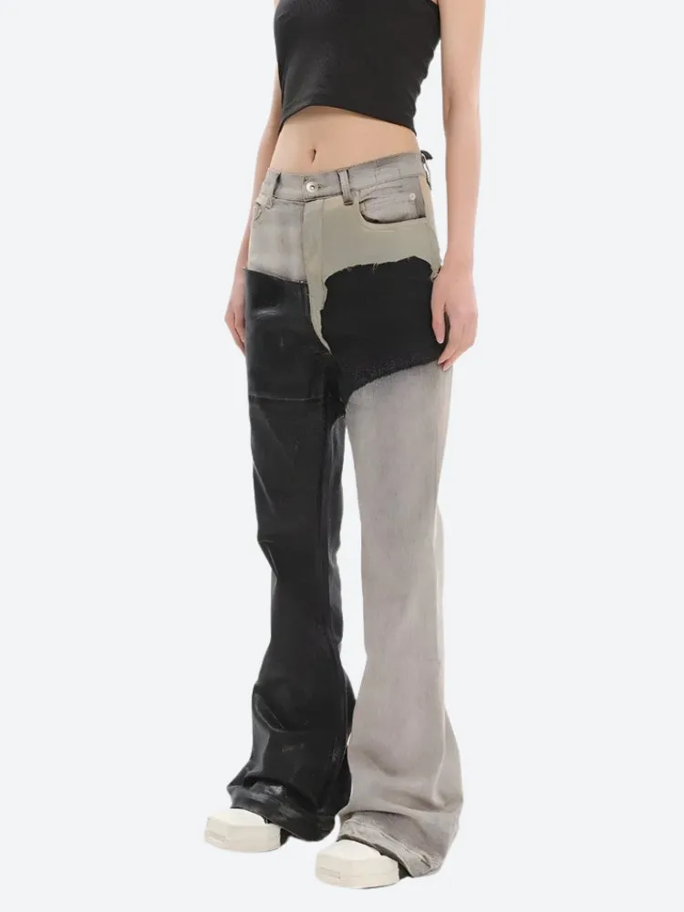 Y2K Grunge Patchwork Flare Pants