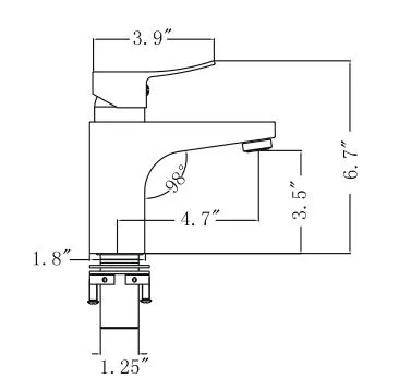 ZY1008-OR Legion Furniture Single Hole Single Handle Bathroom Faucet with Drain Assembly